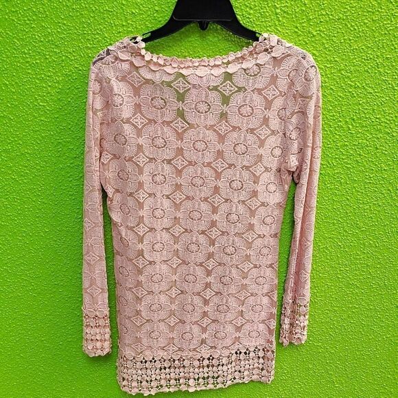 Freeway Pink Lace 3/4 Sleeve Blouse - Picture 4 of 4